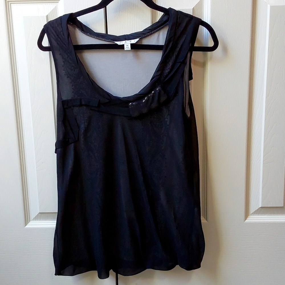 Cabi #155 Womens Jeweled Illusion Top